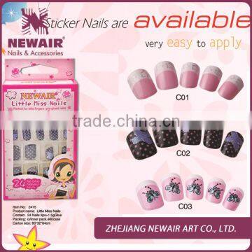 2015 new fashion little miss cute children nail tips