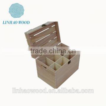 customized simple disign 6-bottle package wooden wine crate