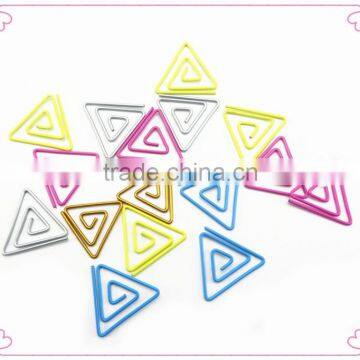 Colorful triangle shape clip PET coated metal wire paper clips