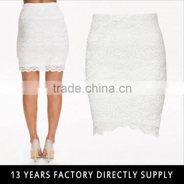 Sexy Girls White Lace Pencil Mini Skirt