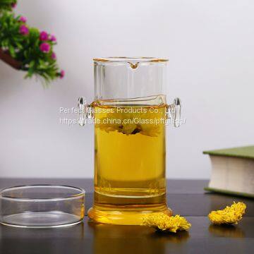 Glass cup kungfu tea cup three part glass cup filter glass cup coffee cup milk cup juice cup for hotel and resturant