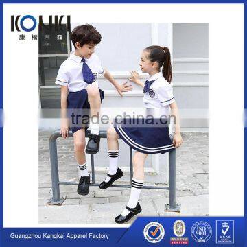 Manufacturers White and Dark Blue School Uniform Design for UK Primarty photo-2