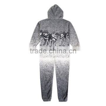 Wholesale Clothing Homedress Animal Print Winter Polar Fleece Mens Fashion Onesie
