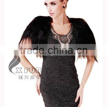 CX-B-19 Hot Sale Fashion Lady Women Mongolian Lamb Fur Shawl For Evening Dress photo-5