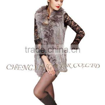 CX-G-B-179B Fox Fur Collar Hand Knitting Real Comfort Rabbit Fur Clothing photo-4
