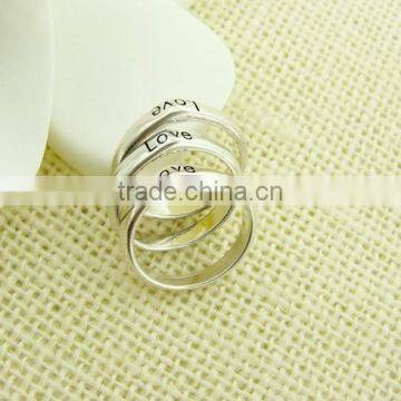 Ladies silver round love wedding ring for couple in love