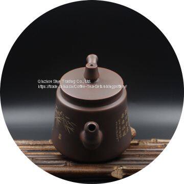 Kung Fu Teapot Bamboo Carving Pure Handmade Tea Pot photo-3
