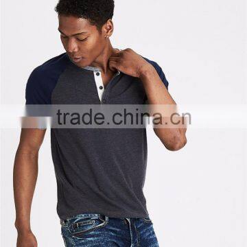 MGOO Factory Supplied Three Button Collar Dry Fit T-shirt Mens Curved Hem Plain T Shirts photo-3