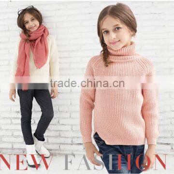 Cashmere rib knitting chunky children sweater for girl