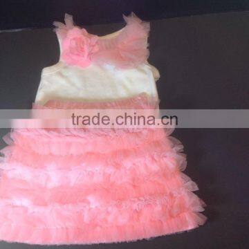 Sweet Girls Pink Ruffle Tulle Pettiskirts Set Boutique Chiffon TuTu Dresses photo-4