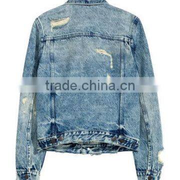 2017 New Arrival Wholesale Cheap Blue Denim Jacket Women photo-5