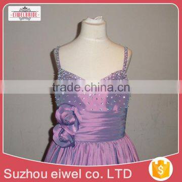 Purple Spaghetti Strap Flower Girl Dress for 10 Years Girl photo-6