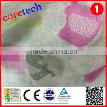 Breathable Natural Cotton Printed Muslin Fabric Factory photo-4