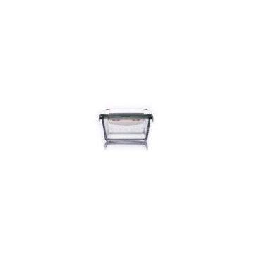 Eco-Friendly Pyrex Glass Lock Food Storage Containers Square 1000ml