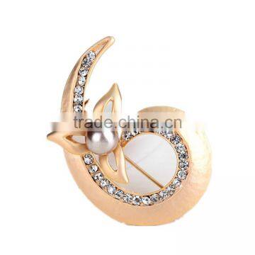 Figure Gold Silver Brooch Pin Alloy Pearl Drill Fashion Design Jewelry For Women Accessories