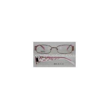 Red / Pink Rectangle Optical Glasses Frames For Women Stylish , Stainless Steel Full Rimmed