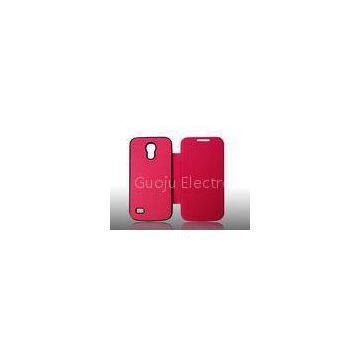 Leather Flip Cover for Samsung Galaxy S4 Shock Resistant Red Phone Cases