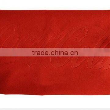 red bath towel embossed towel custom logo