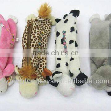 Funny plush animal shape pencil case