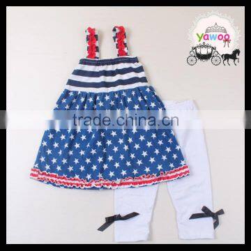 Navy pentagramme dress icing capri national day girls outfits july 4th kids clothes girls wholesale children's boutique clothing