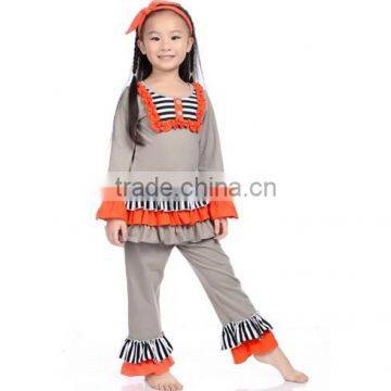 2015 Wholesale Girl Clothes Ruffle pants kids outfit