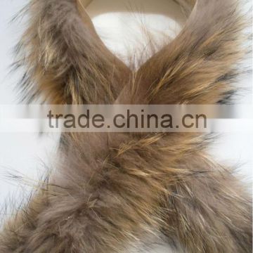 Genuine quality raccoon fur hood for coats /raccoon dog fur trimming