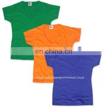 Ladies U-Neck Short Sleeve T-Shirts - 13