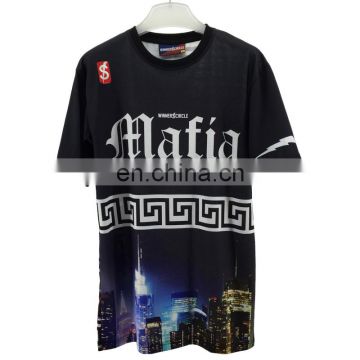 Polyester t shirts with full body sublimation logo Overseas full print t shirts