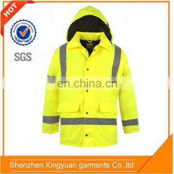 High visibility Fluorescent Yellow traffic safety 3M reflective jacket with EN20471