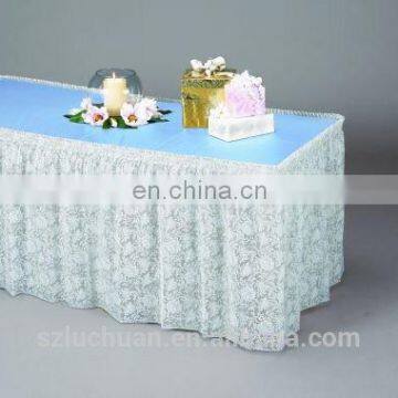 Fashion High Grade Transparent Lace Wedding Table Skirts Decoration