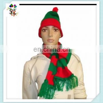 Christmas Party Santa Helper Fancy Dress Elf Hats with Muffler HPC-1034