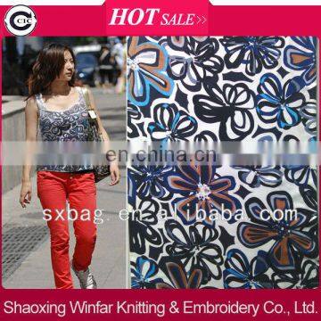 Single jersey spandex knitting viscose reactive printed fabric for garment
