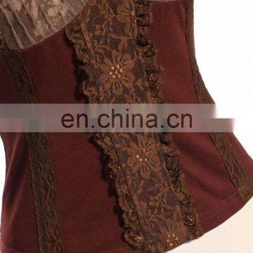 Steam Punk Sleeveless V-cut Lace Top photo-4