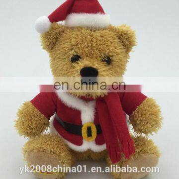 Classical christmas stuffed animals plush teddy bear ornaments with t-shirt