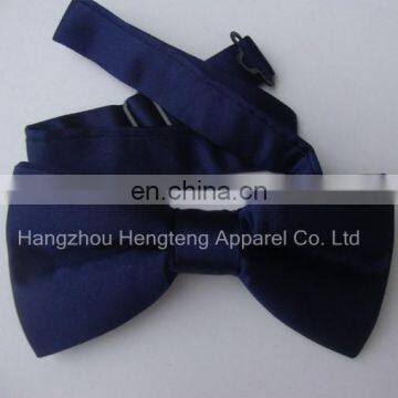 Adult Size Solid Blue Color 100% Silk Woven Pre tied Bow Tie