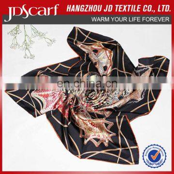 China manufacturer High quality very soft Twill Style Silk Fashion patterned multicolor scarves