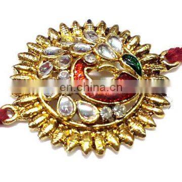 Ratna handicrafts Exclusive Peacock Design Stone Rakhi - Indian