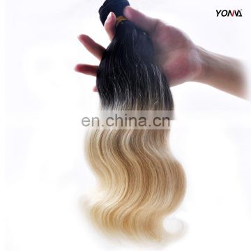 Unprocessed Raw indian human cuticle aligned hair ombre with dark roots 1b/613 remy hair bundle