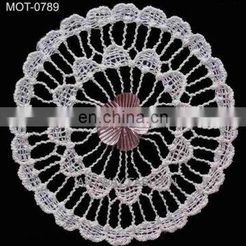 Lastest popular shell applique motif with embroidery flower decorating