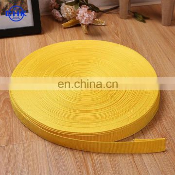 Yellow plain/herringbone nylon mix cotton webbing tape for label and waist band