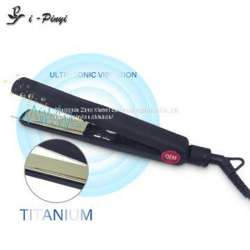 Floating plates hair straightener LCD titanium flat iron