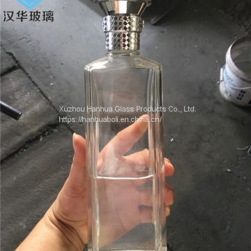 Hot sale 750ml rectangular   glass wine bottle