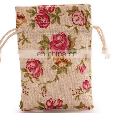 Floral Print Jewelry drawstring gift bags wedding favor bags