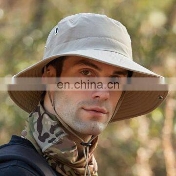Cheap Foldable Sun Custom Bucket Hat Summer Cotton Cap Wholesale Fishing Boonie Brim Sun Safari Hat With Strings photo-3