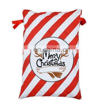 2020 Christmas Gift Bag Large Capacity Canvas Drawstring Storage Bag With Reindeers Santa Claus Santa Sacks Christmas Decor photo-2