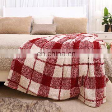 2020 Amazon Luxury Warm Fuzzy Sherpa Plaid Blankets Custom Sofa Chair Throw Blanket for Winter Anti Radiation Blanket Cobertores photo-7