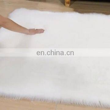 Ready Made Solid Color Modern Fashion Soft Comfortable Non Slip Luxury Shaggy Faux Fur Carpet Rug Living Room