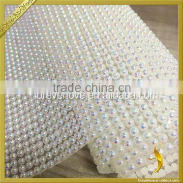 White Beads Crystal Hot Fix Rhinestone Mesh for Straps FRM-239 photo-3