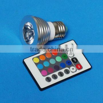 Super brightness E27 led spoting light RGB LED light With 24 keys Remote Controller