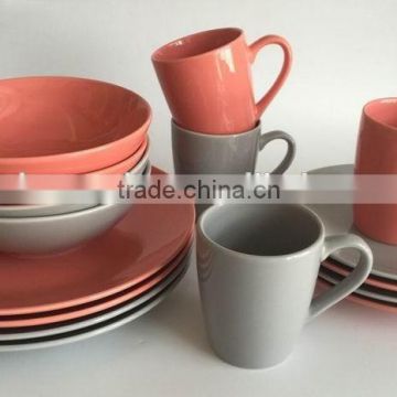 2016 new 16pcs glazed stoneware dinner set